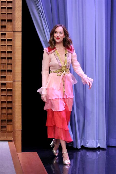 dakota johnson gucci dress on jimmy fallon